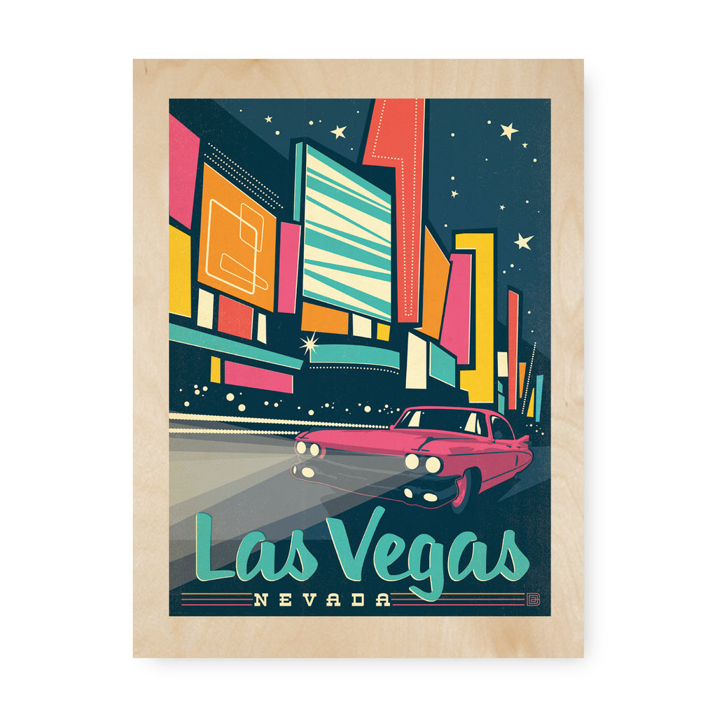 Las Vegas | Graphic Wood Print – New York Blackboard