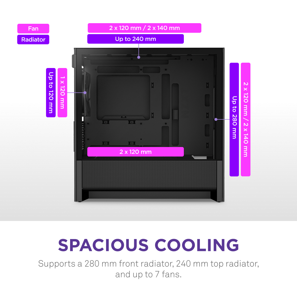 NZXT | H3 Flow | Micro-ATX PC Case