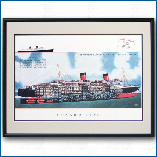 1935 客船ノルマンディーのカッタウェイ断面図 【Maritime Gallery