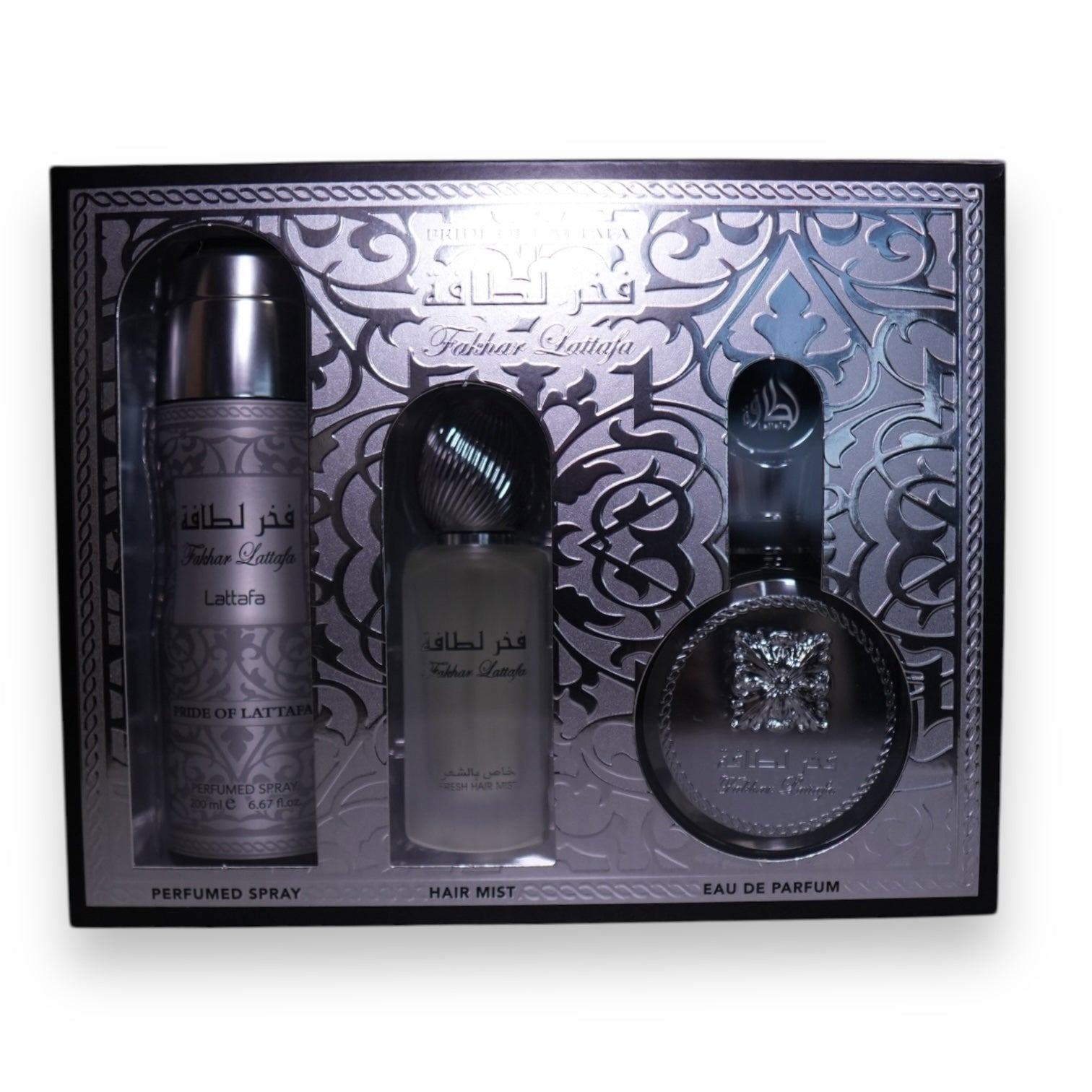 Lattafa Gift Set Fakhar 3 pc M EDP 3.4oz – Oasis Perfumes USA