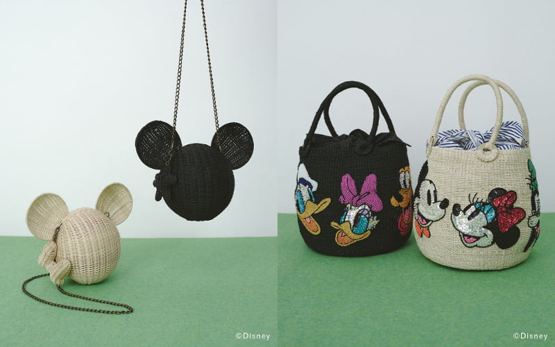 ビームス ボーイ「Disney Collection」からかごバッグが登場、ミッキー