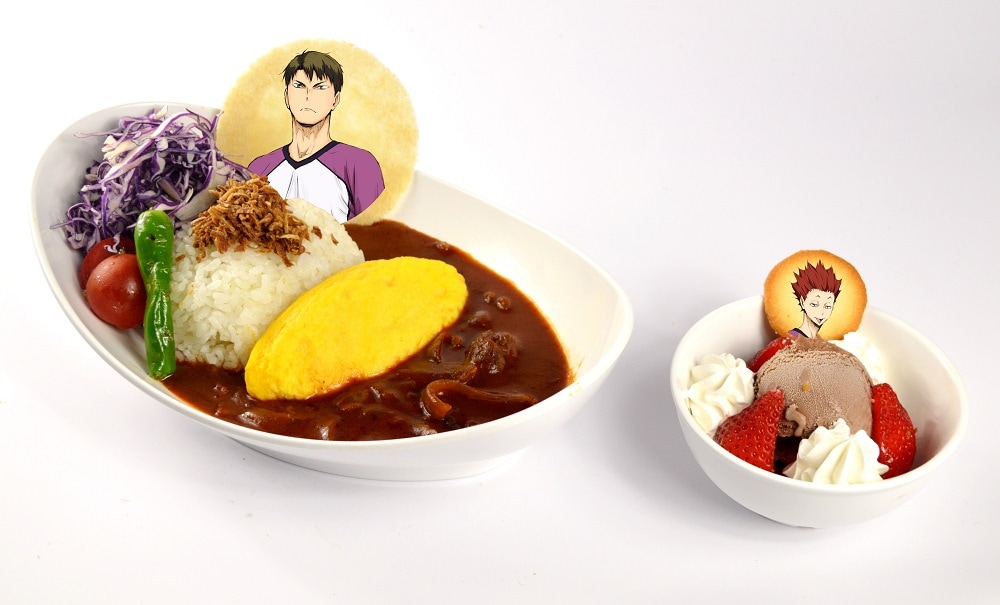 白鳥沢フェス限定 牛島若利のオムハヤシライス 天童のチョコアイス付