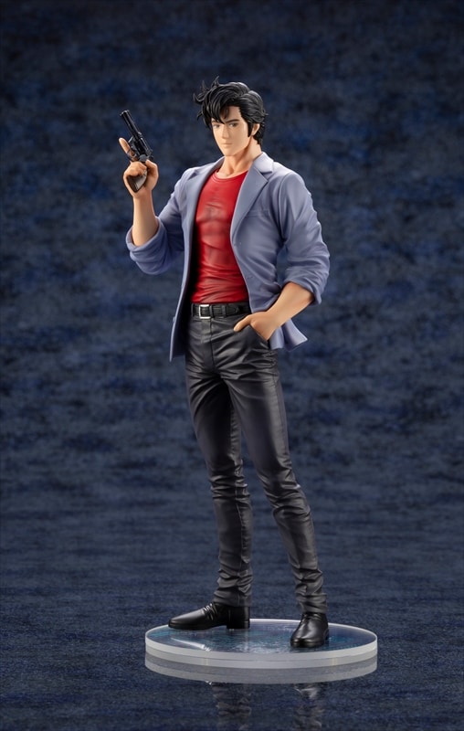 シティーハンター」銃を手にしたリョウのフィギュア、特典でもっこり