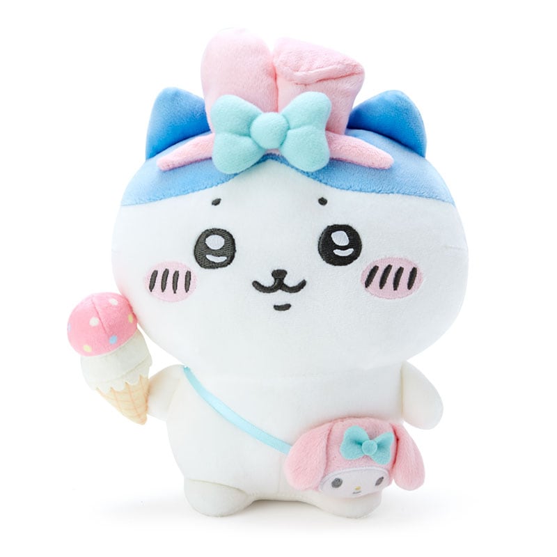 ちいかわ×サンリオキャラクターズ ぬいぐるみ（ハチワレ）」 [画像