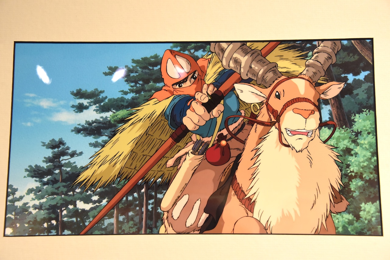 もののけ姫」より、1枚のセルに68色の絵具が使用されたシーン。 [画像