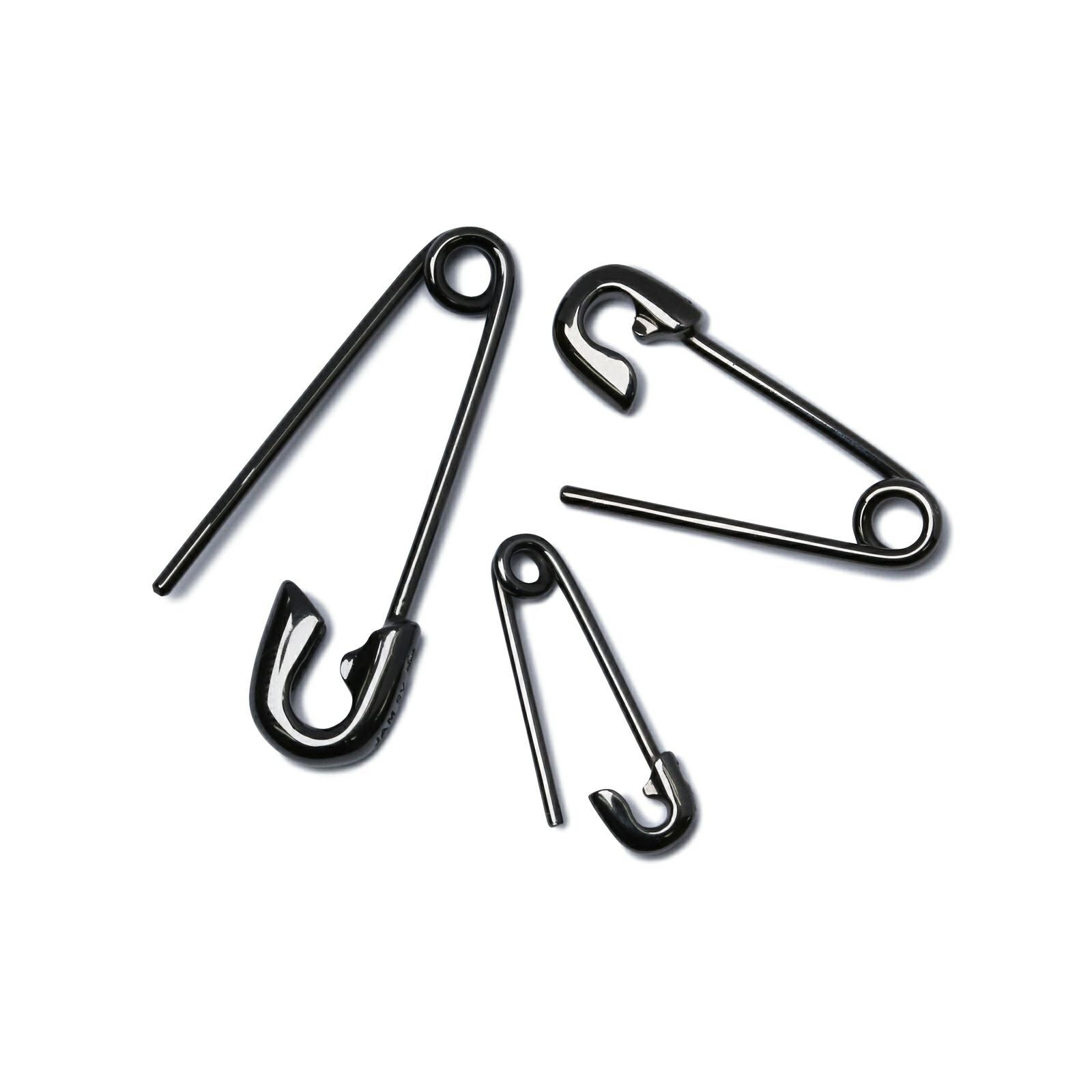 J-PI028-BK)安全ピンダイヤモンドピアスXS-ブラック/片耳