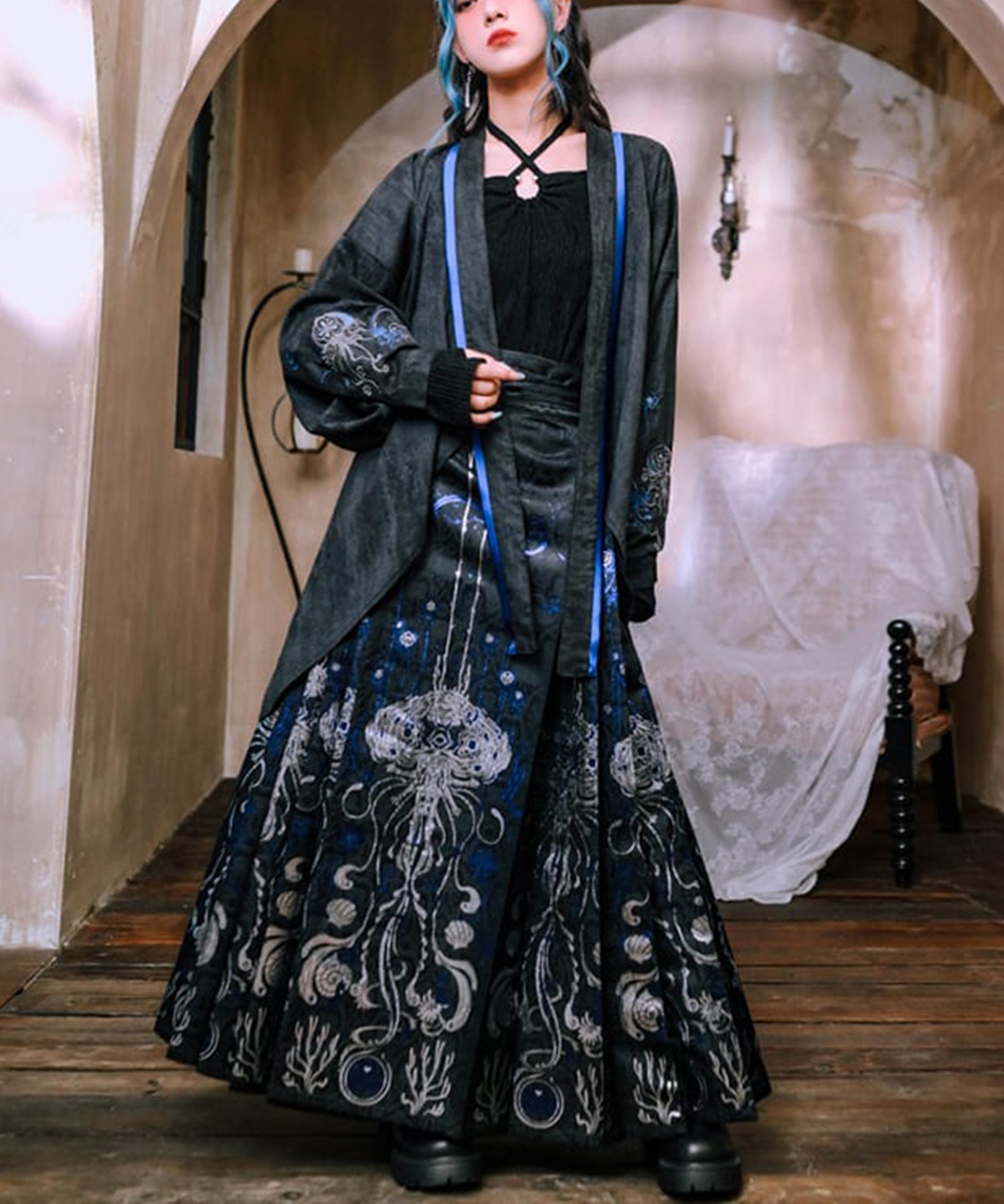 A'GEM/9 × .kom 『古怪舎/グガイシャ』 柄ロングスカート インポート