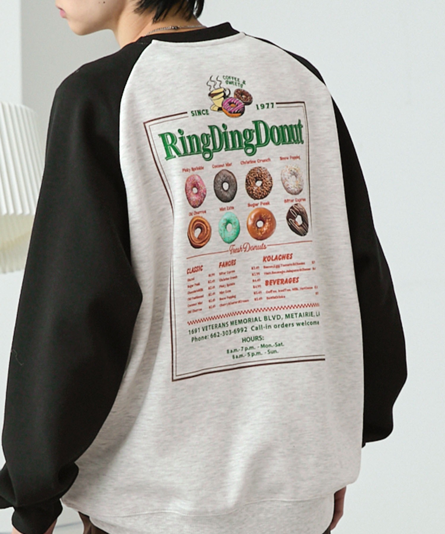 ショップメニューグラフィック オーバーサイズスウェット