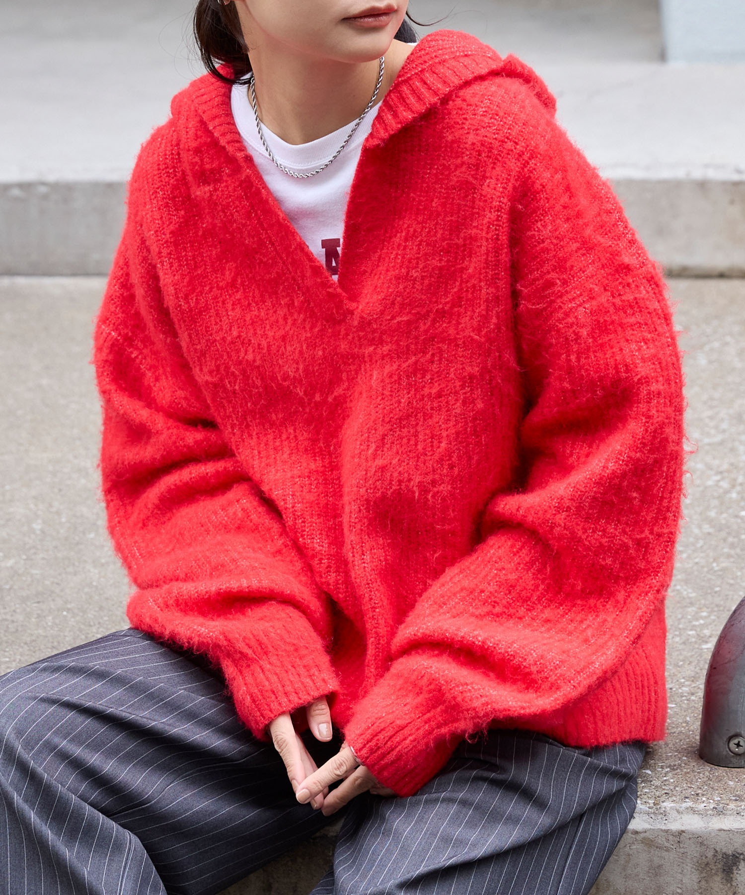 【美品】MERINO MINK スキッパー ニット メリノウール ポッサムファー 送料無料 ニュージーランド製 MERINO MINK ポッサムファー ニット