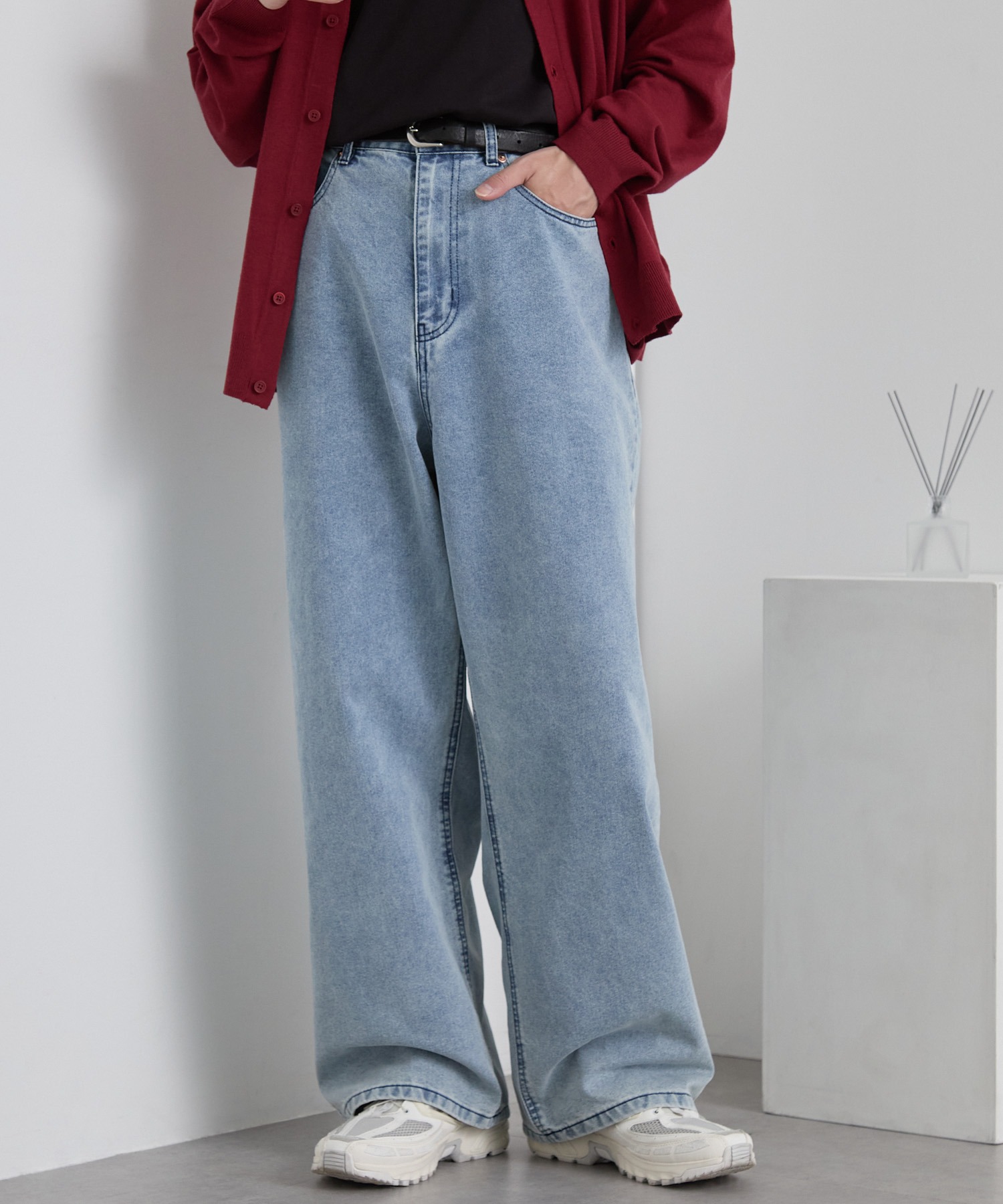 ヴィンテージメイクバギーセミワイドデニムパンツ MONO-MART│MONO