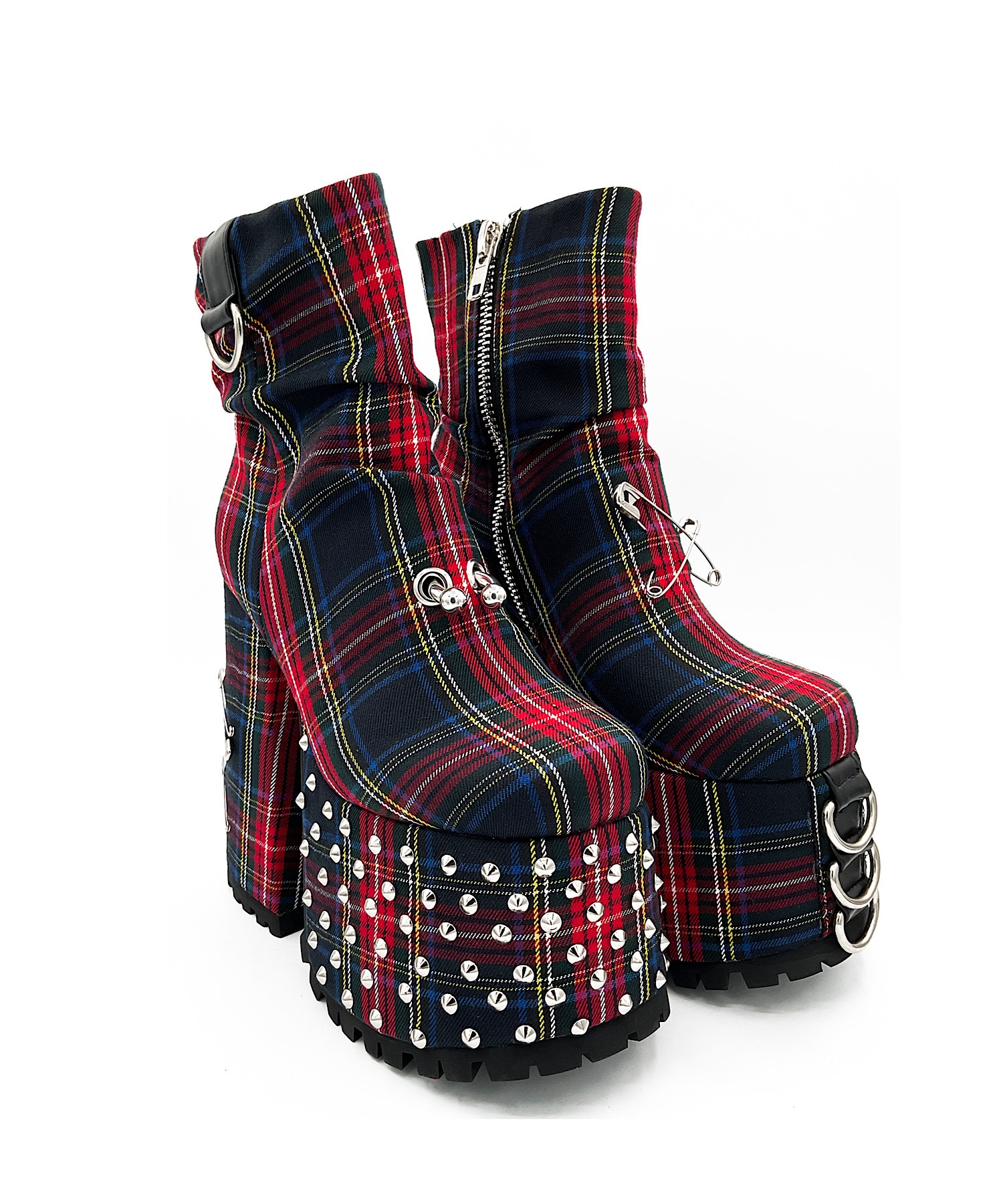 タータンチェック 厚底ミドルブーツ Charla Tedrick│Jeffrey Campbell