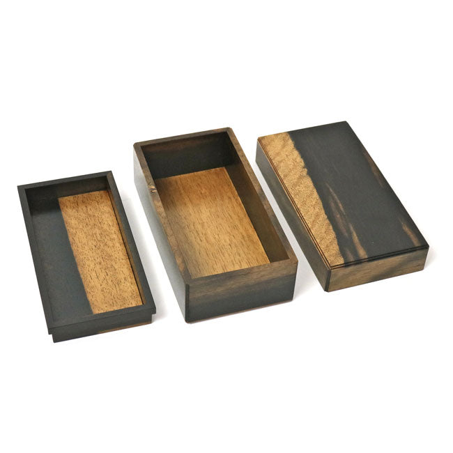 黒柿】二段箱（几帳面） – おかや木芸