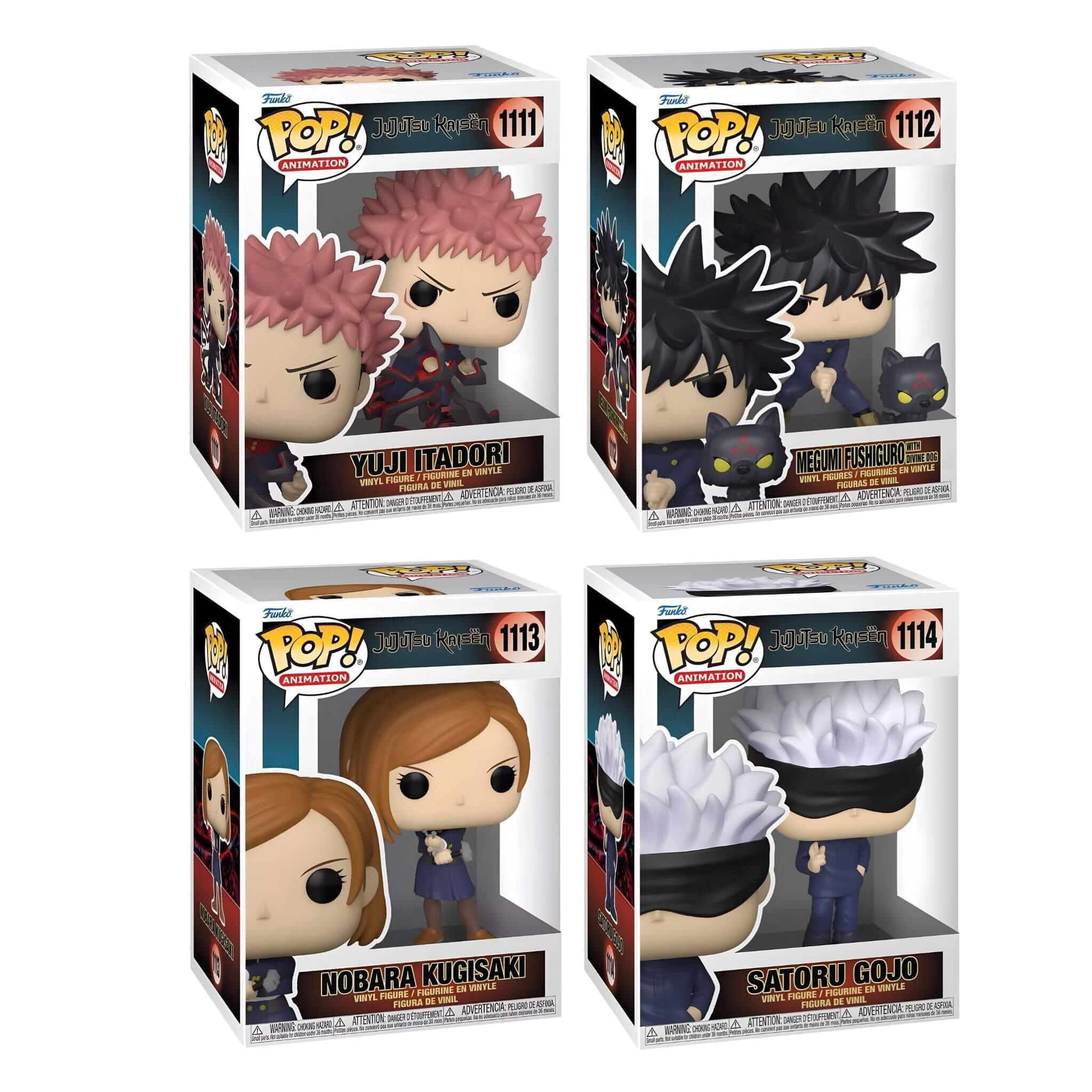 Funko Pop Jujutsu Kaisen 4-in-1 Bundle - Yuji, Megumi, Nobara