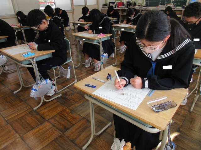 おおい町立名田庄中学校 | 学校日記 | 学年末テスト1日目・県立高校