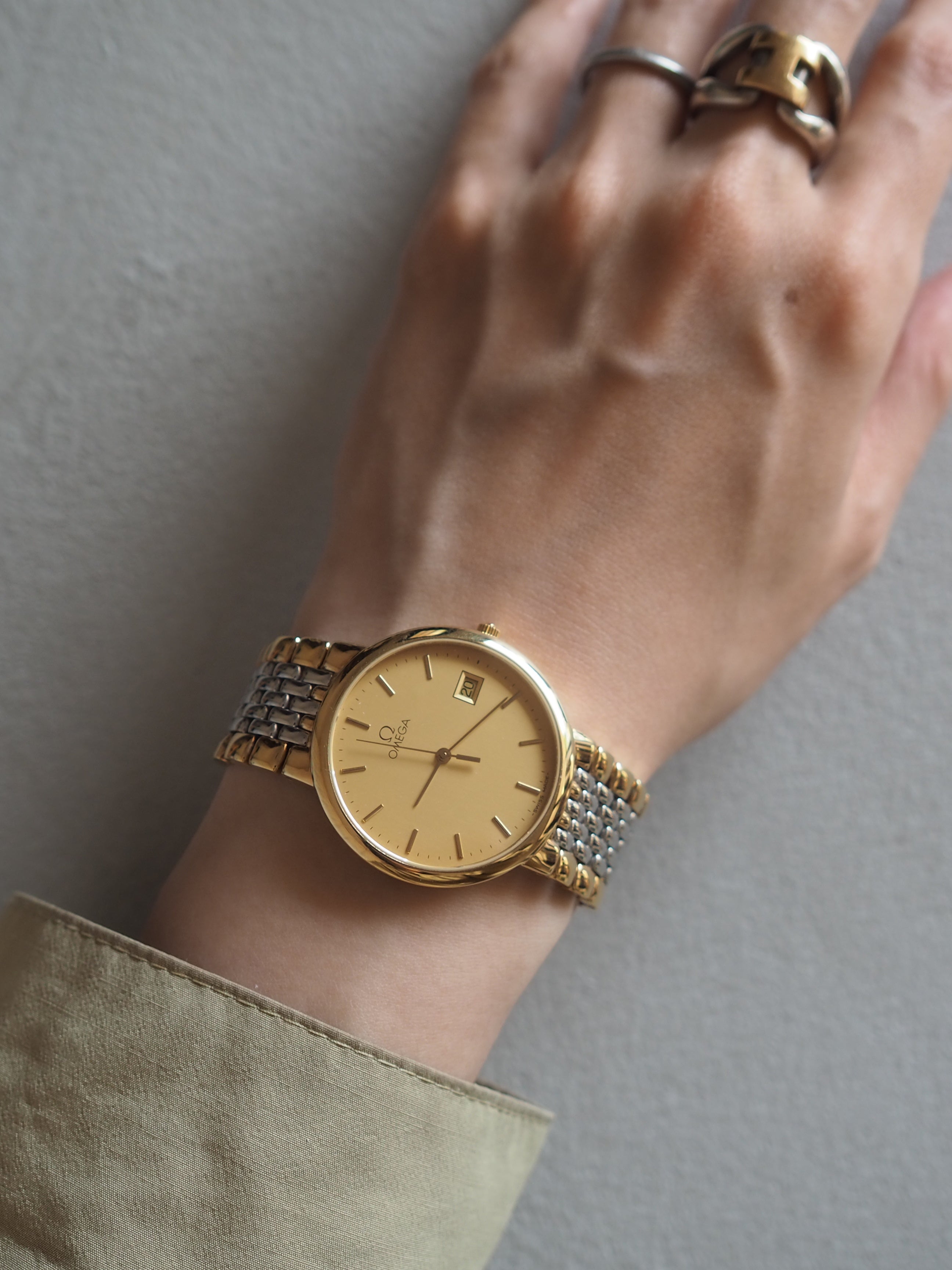 OMEGA オメガ DEVILLE デビル ゴールド スクワークル 金文字盤 レザー