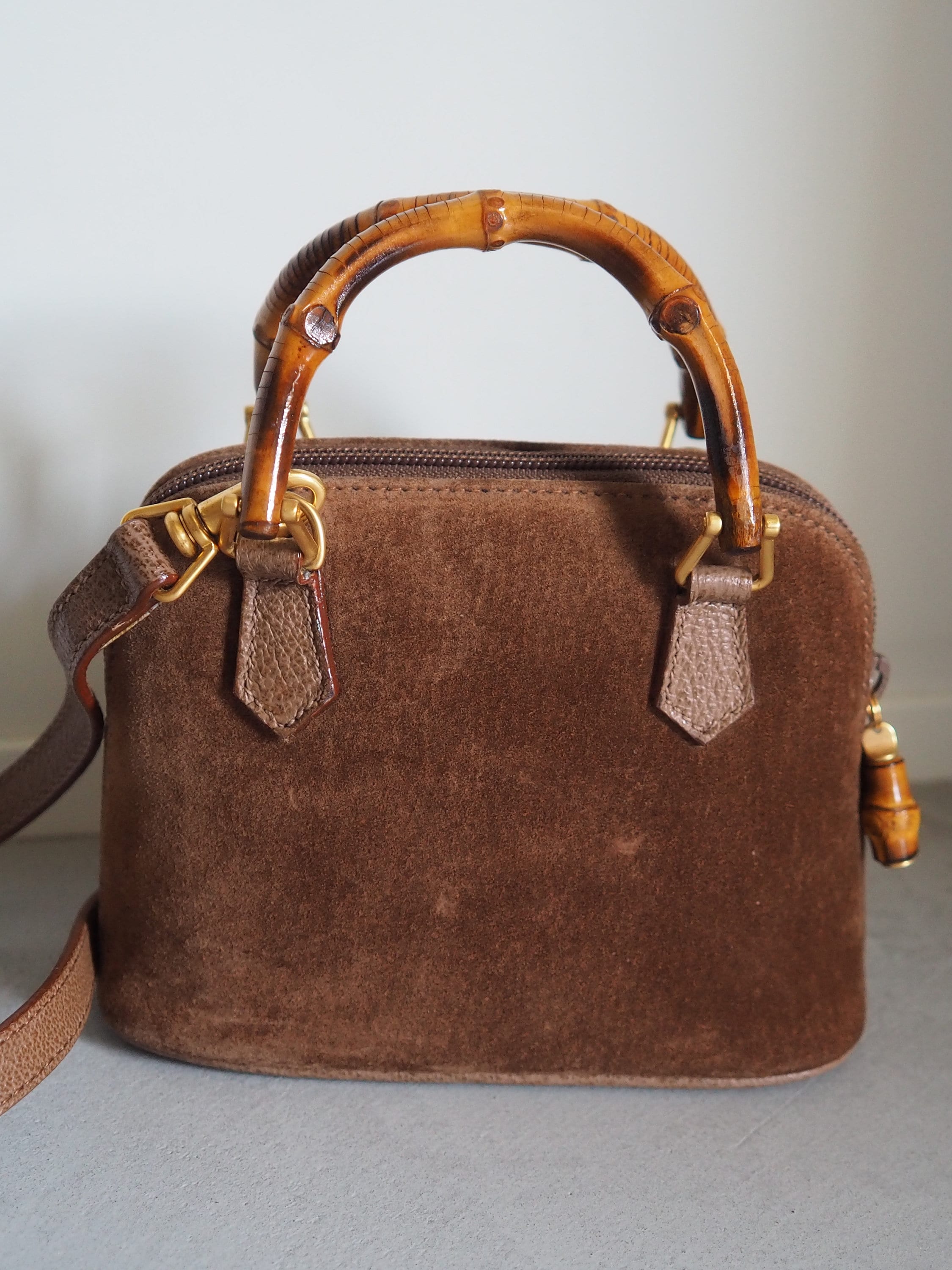 GUCCI グッチ バンブー 2way ハンドバッグ ショルダー スエード