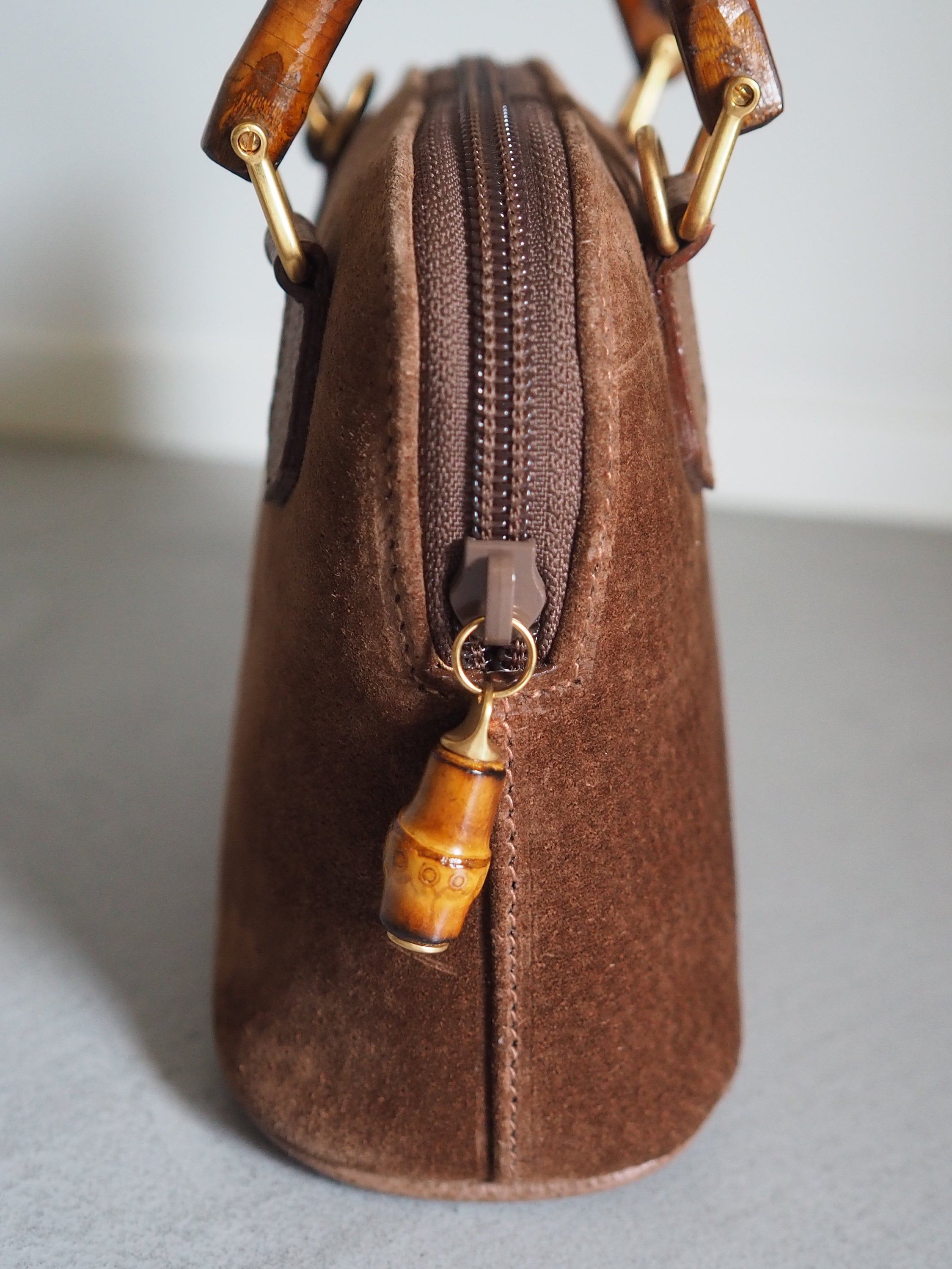 GUCCI グッチ バンブー 2way ハンドバッグ ショルダー スエード