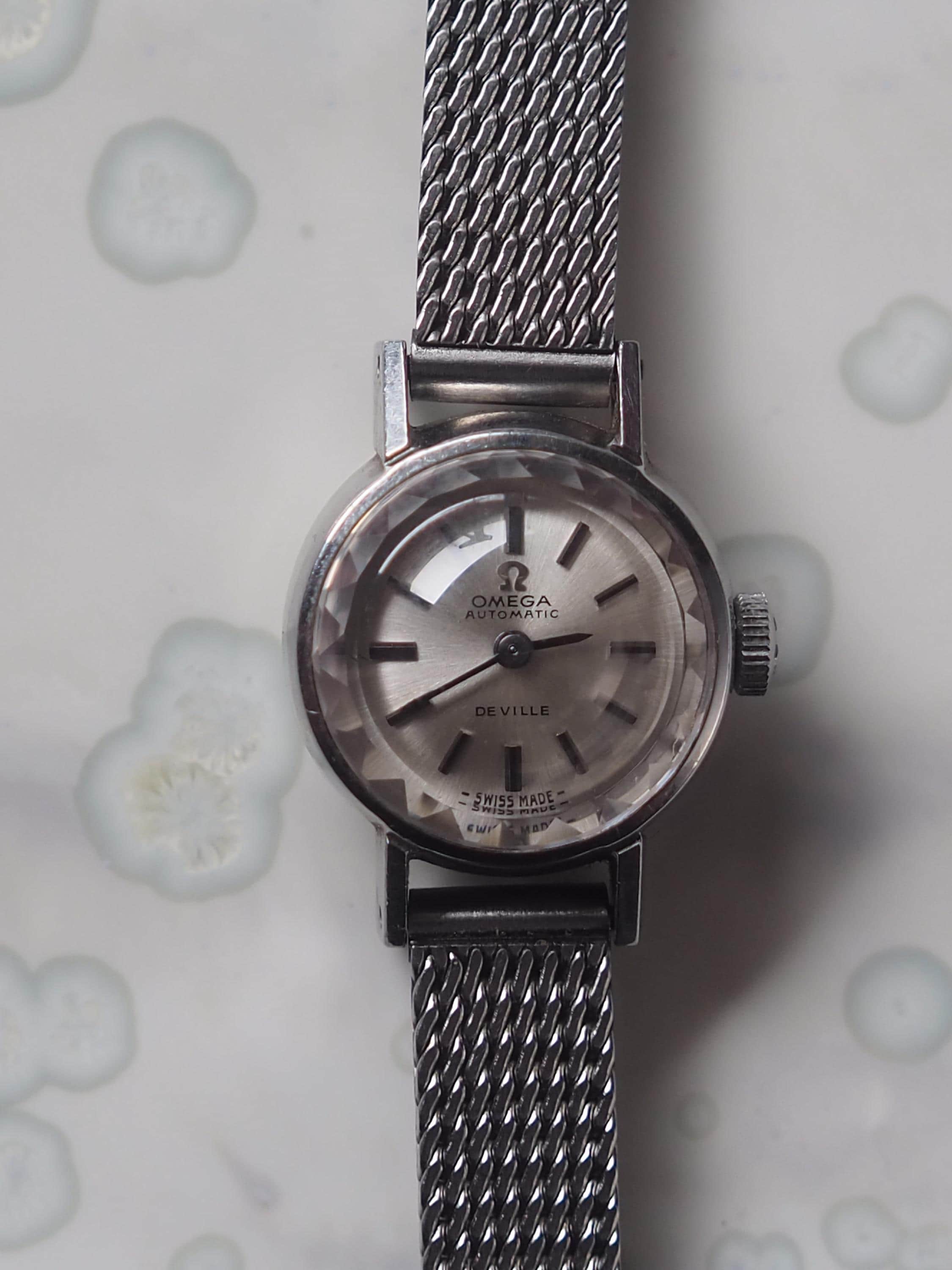 OMEGA オメガ DE VILLE デビル カットガラス ウォッチ シルバー