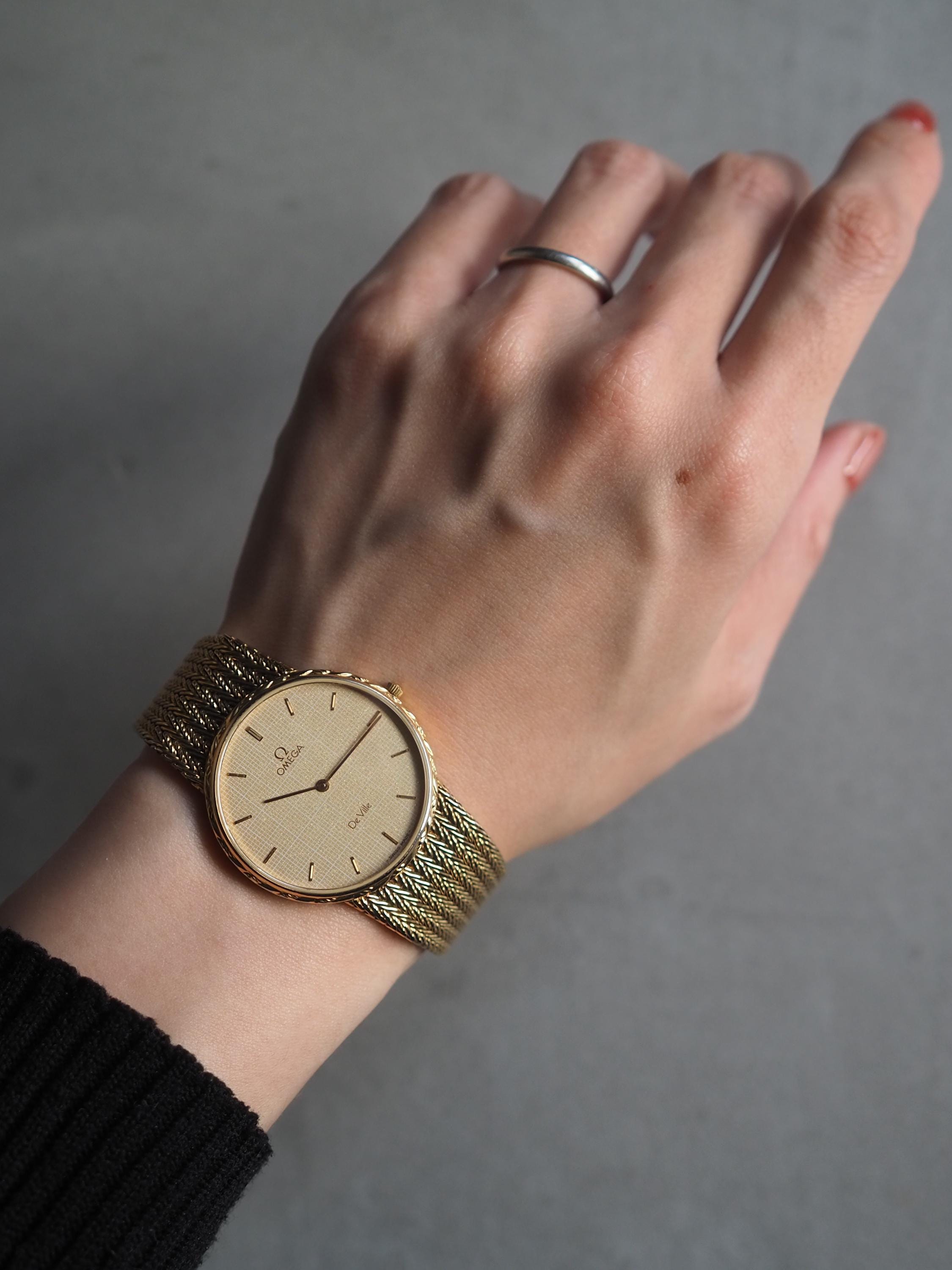 OMEGA オメガ DEVILLE デビル ゴールド スクワークル 金文字盤 レザー