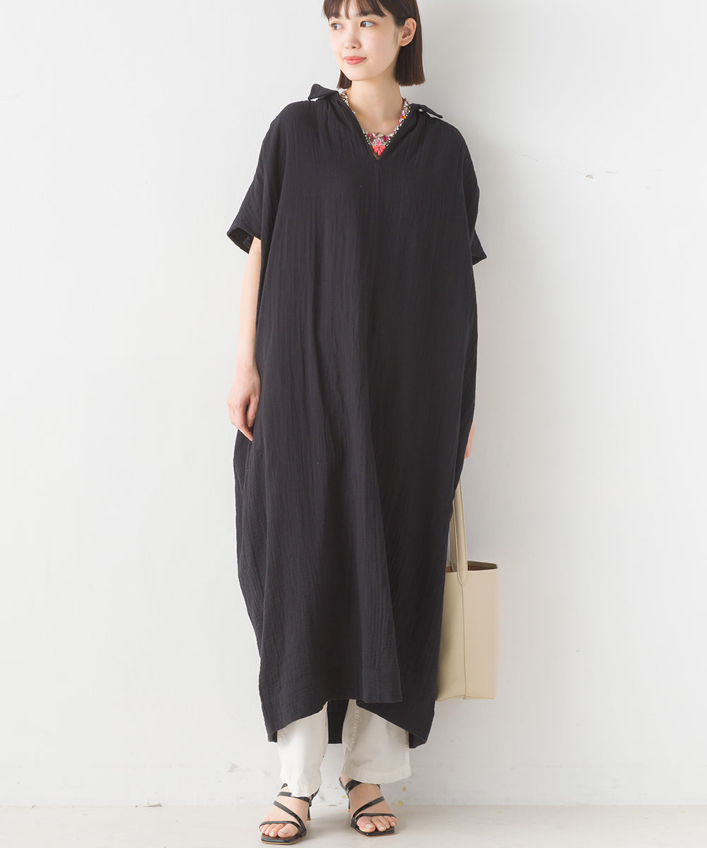 OMNES】ダブルガーゼワンピース 半袖【1524-9118】