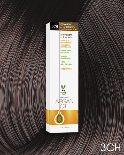 Argan Oil Permanent Hair Color 3CH Dark Chocolate Brown – One n