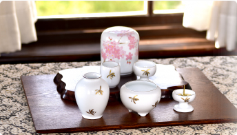 愁海棠）箸置き5個セット|有田焼の老舗-香蘭社オンラインショップ