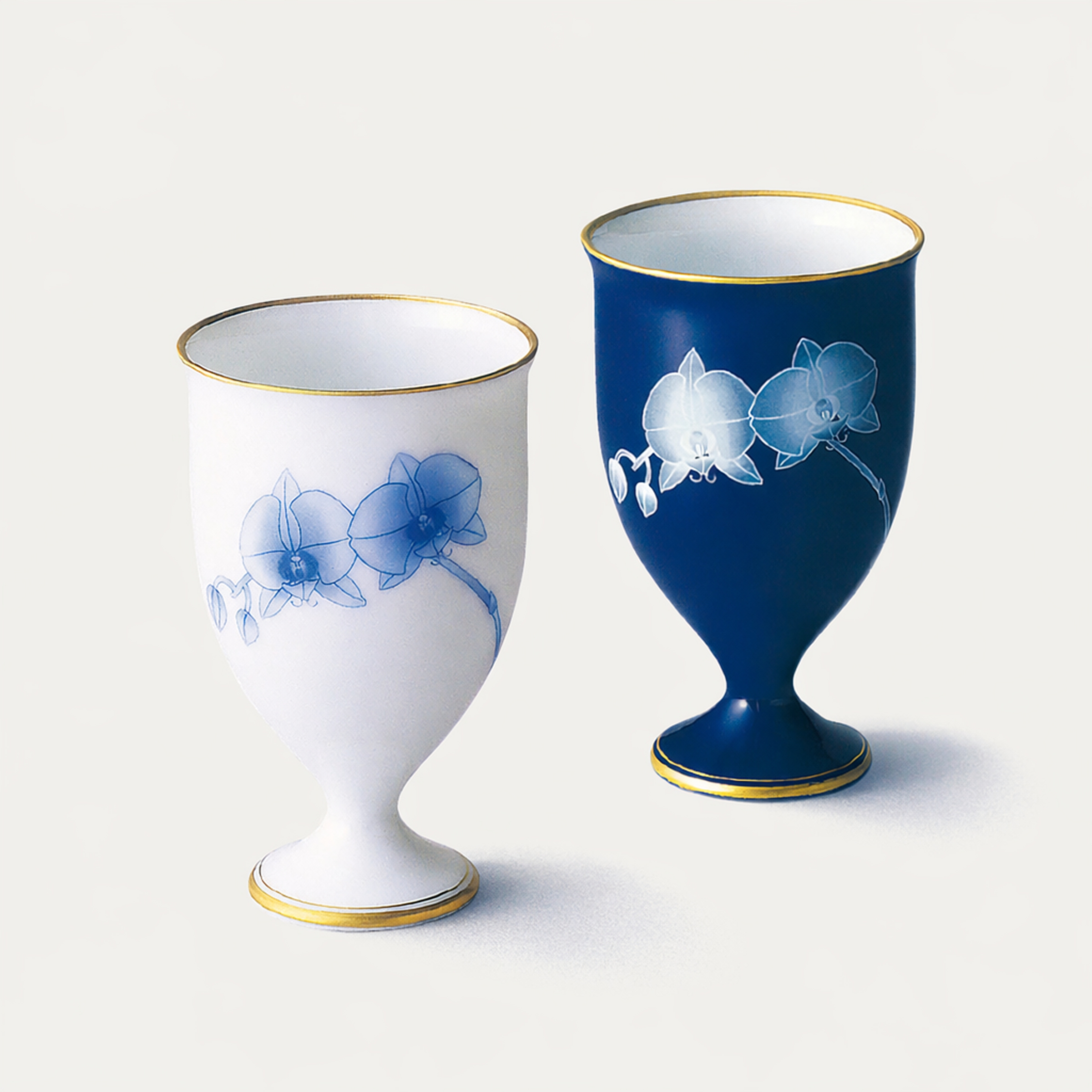 胡蝶蘭）ペアワインカップ|有田焼の老舗-香蘭社オンラインショップ