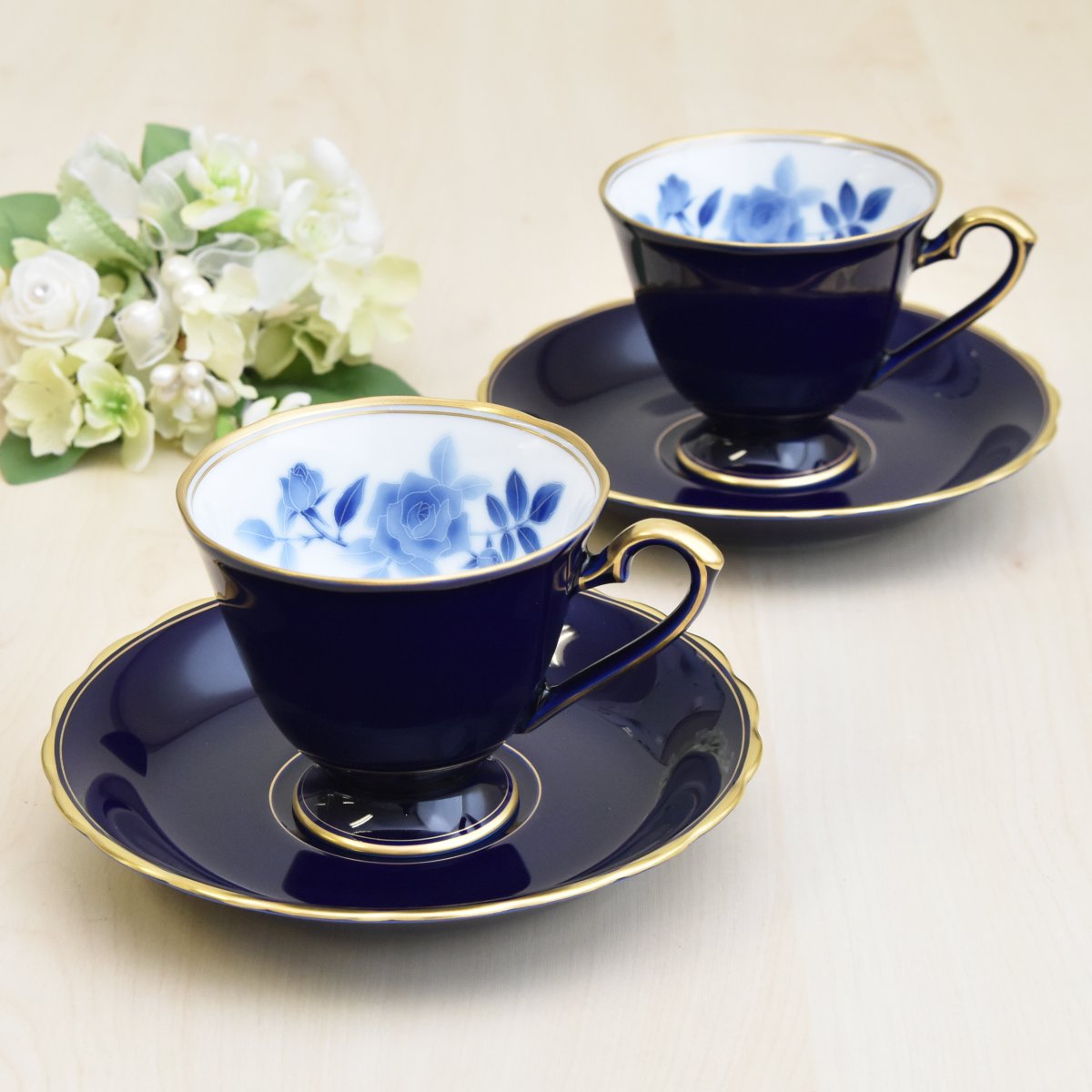 サムシングブルー）コーヒーカップ＆ソーサー|有田焼の老舗-香蘭社