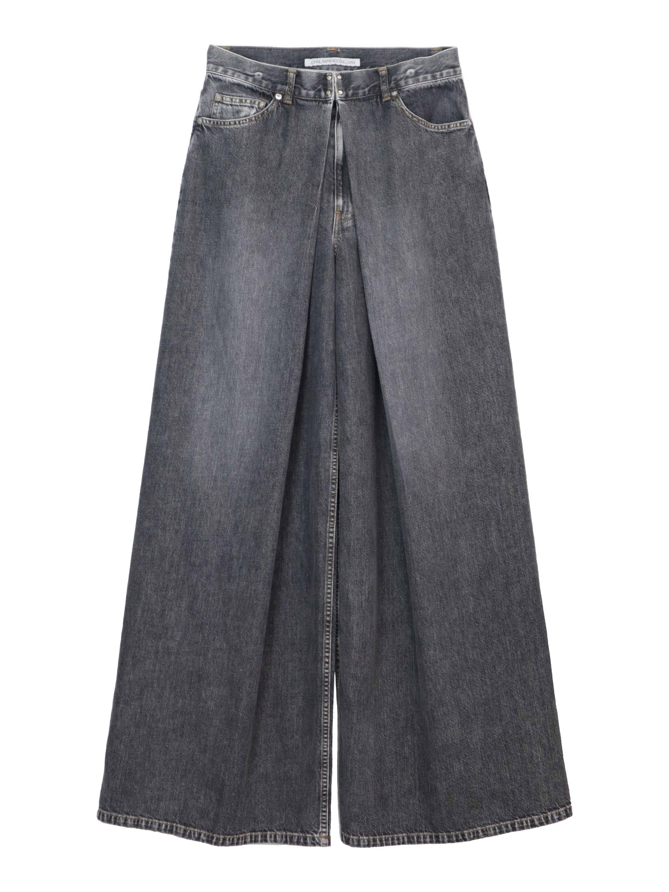 WASHED DENIM SUPER WIDE PANTS