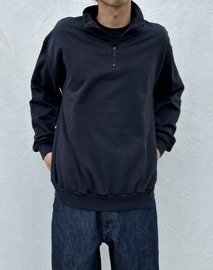 AURALEE / ELASTIC HIGH GAUGE SWEAT HALF ZIP P/O / A26SP01NU