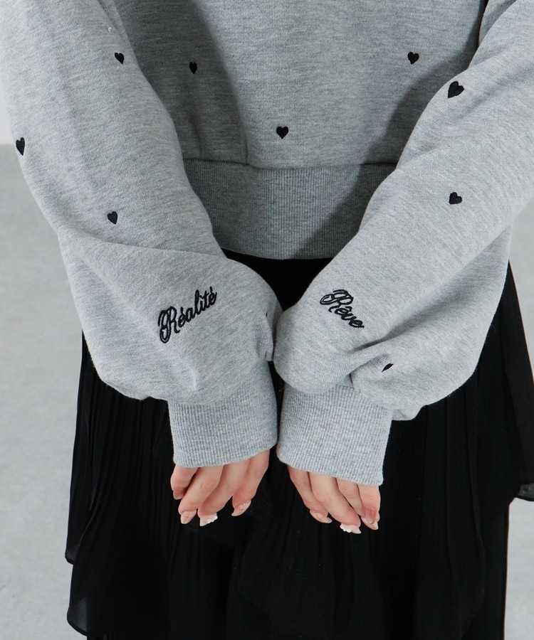 ランダムハート刺繍スウェット(M OATMEAL): トップス｜PMbox P&M