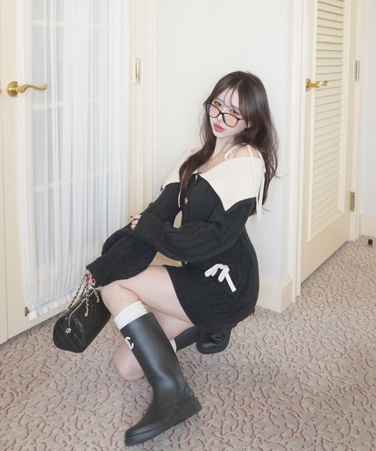 offshoulder ribbon onepiece(M IVORY): ワンピース｜PMbox P&M