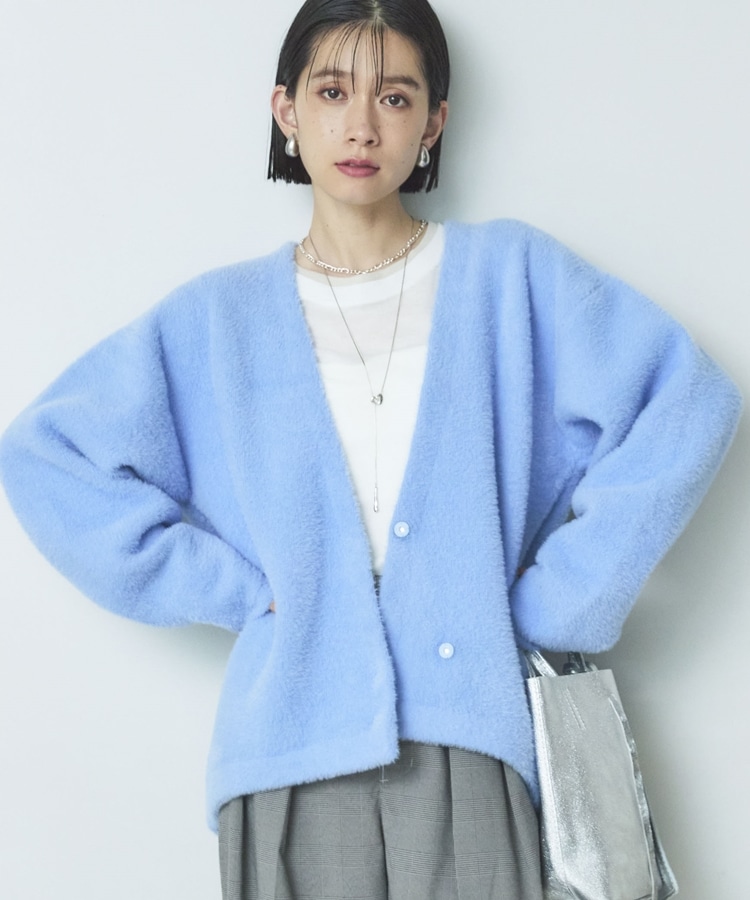 昨年即完売アイテム】ダブルフェイスシャギーカーデ(F IVORY