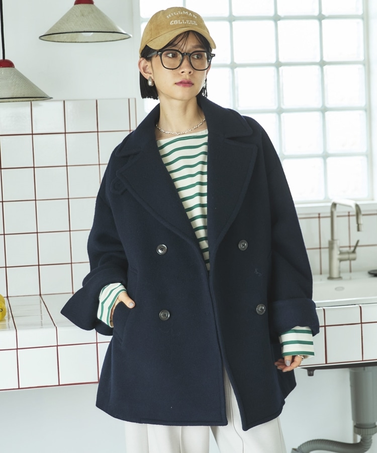 ビーバーピーコート(38 NAVY): アウター｜PMbox P&M OFFICIAL ONLINE