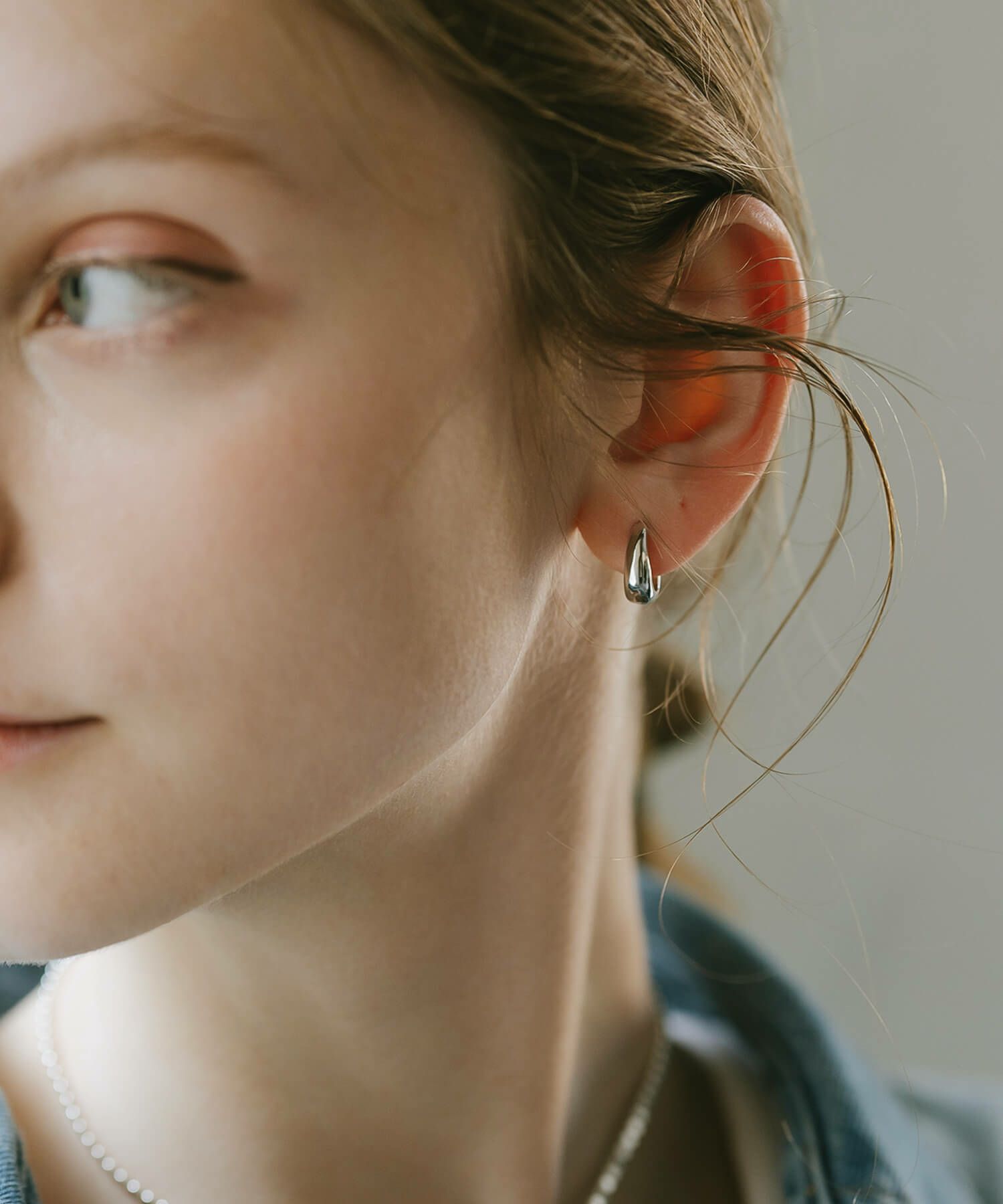 小ぶり フープピアス 【kyklos-moon キクロス・ムーン】 シルバー925