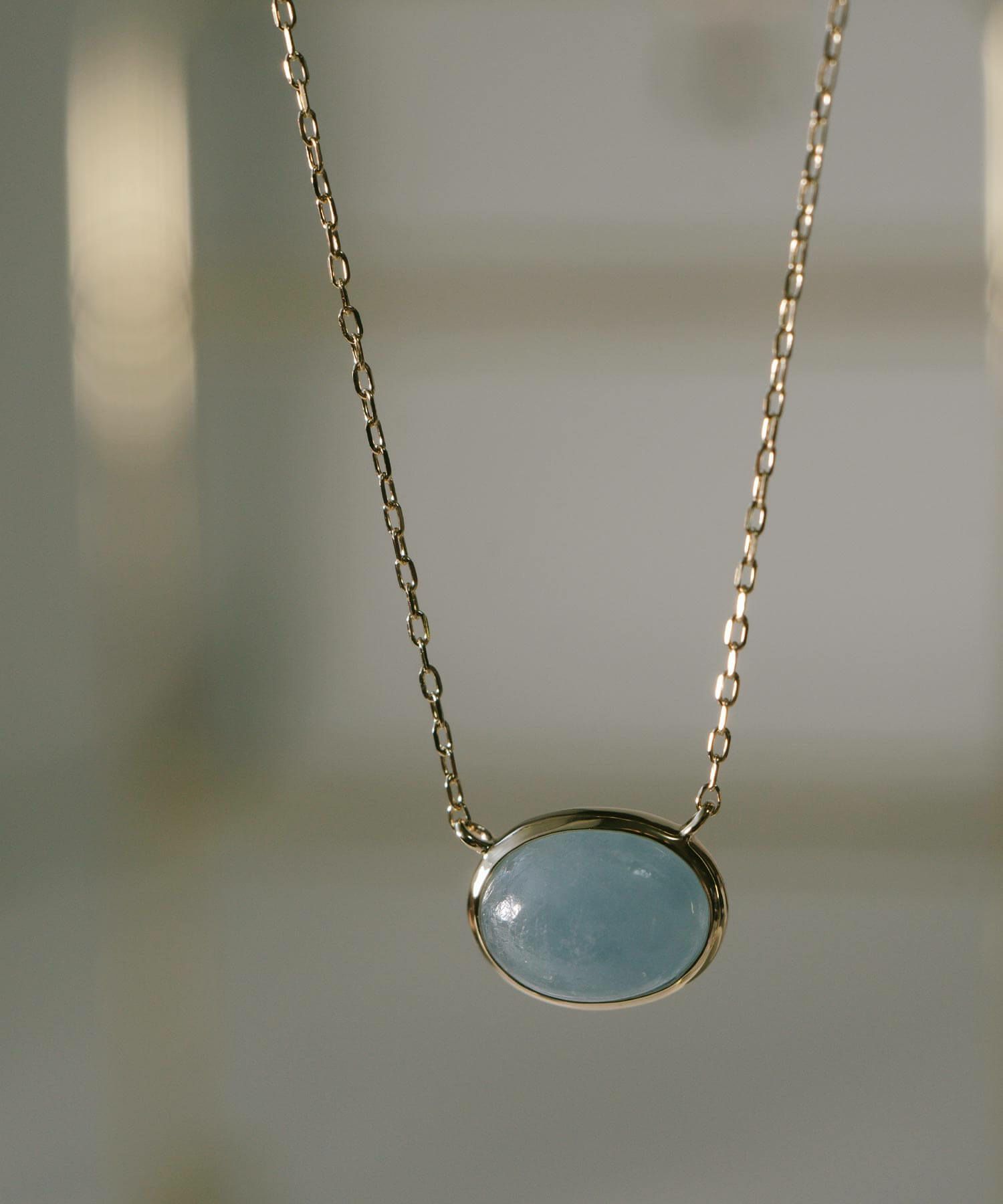 天然石 ネックレス ミルキー アクアマリン ガーネット 【elia-tre