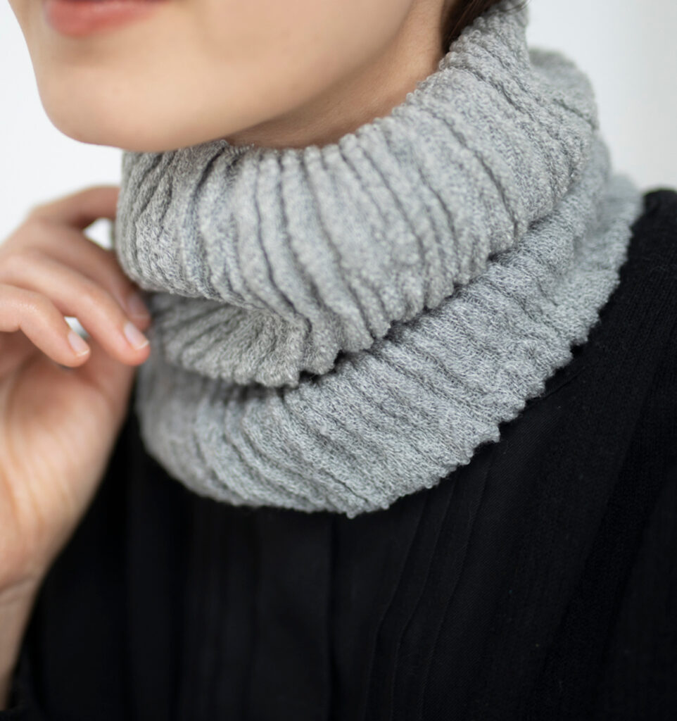 ウール ネックウォーマー ライトグレー×アッシュ | 【公式】工房織座