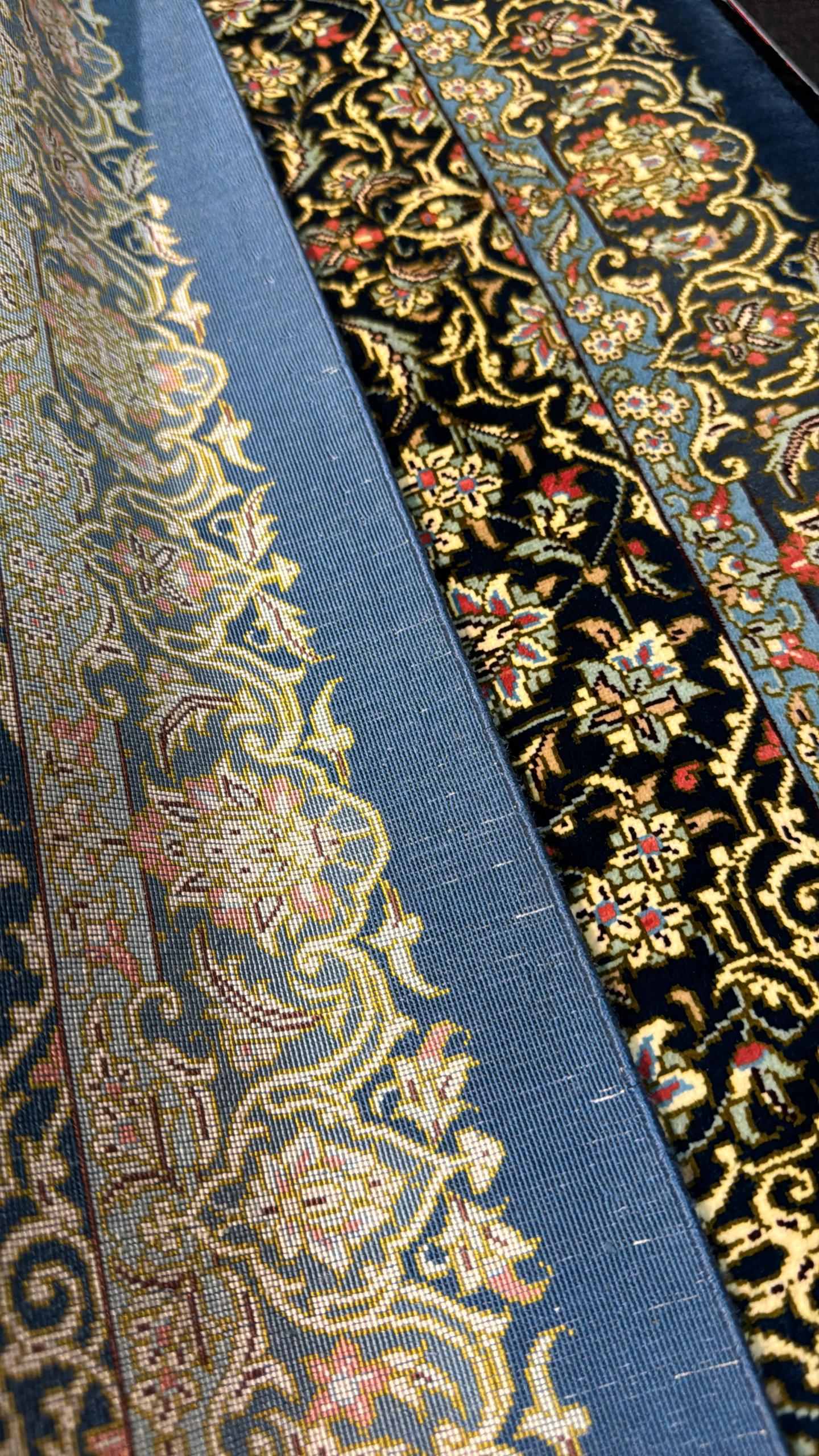 高級ペルシャ絨毯クム産シルク100％ メフルバフ工房 302×204cm（FN