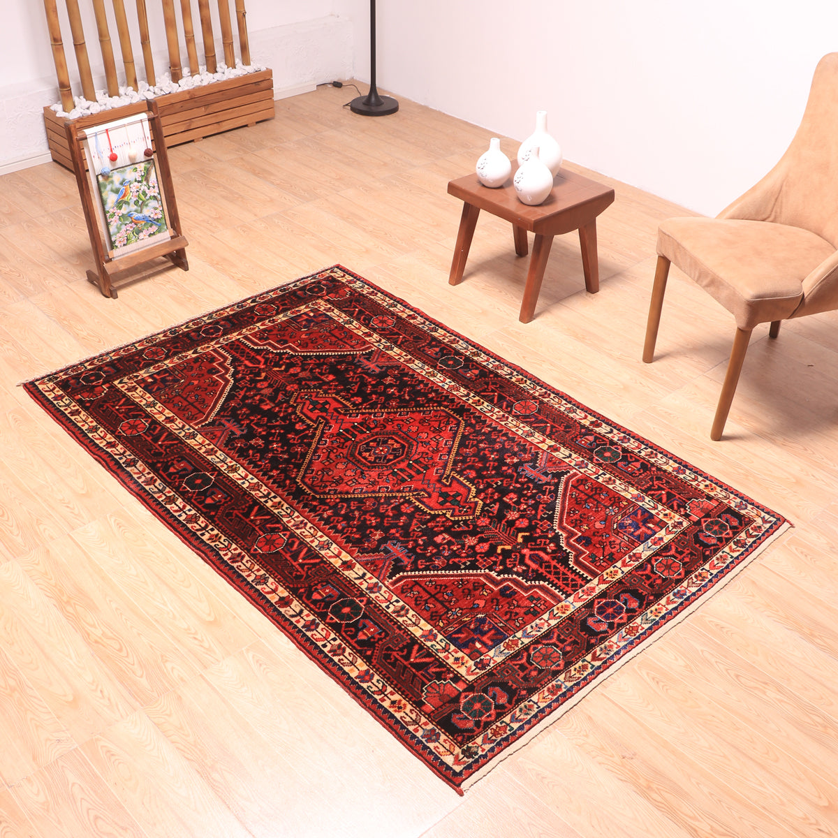 ペルシャ絨毯 (トゥイセルカーン) 186×119cm（FL-70158） – ギャッベ