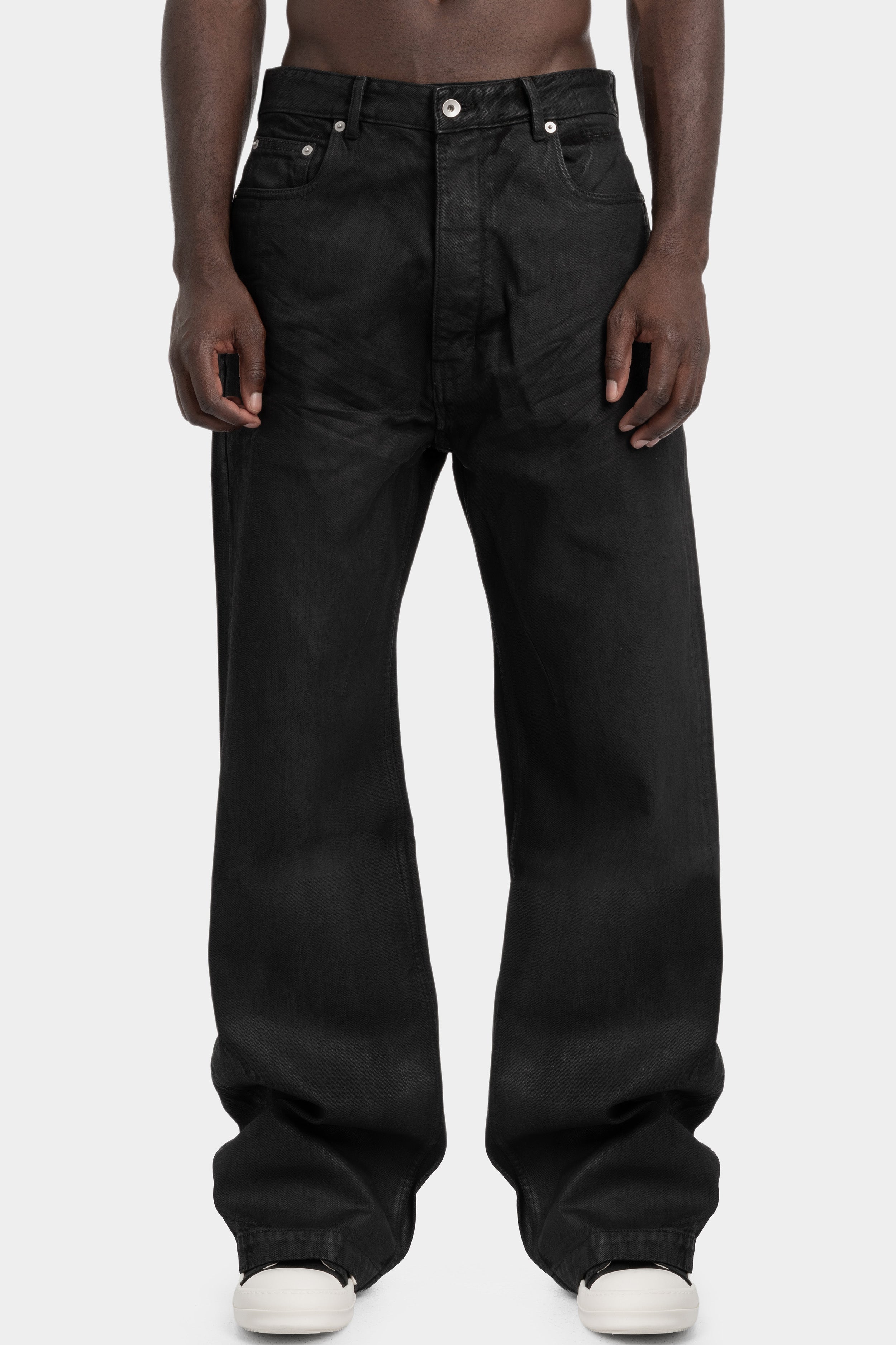 Rick Owens DRKSHDW | AW25 - Geth jeans, Black waxed | DU02E7351 BW