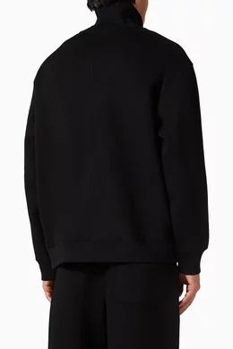 Buy COS Black Funnel-neck Sweatshirt in Scuba for Men Online