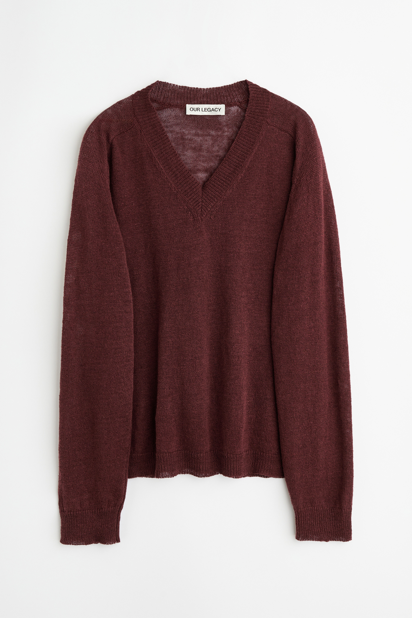 Our Legacy - Rue V-Neck Cabernet Cyclone Linen