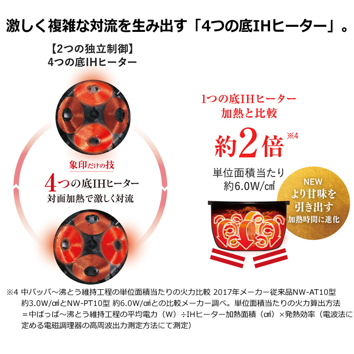 象印 1升炊き 炊飯器 圧力IH炊飯ジャー 炎舞炊き NW-PT型 18サイズ NW