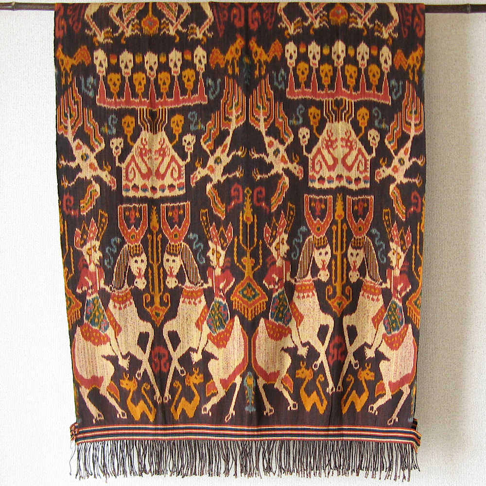 スンバ島イカット（ヒンギー）No.T-ISI-052|首架文・鳥・マムリが