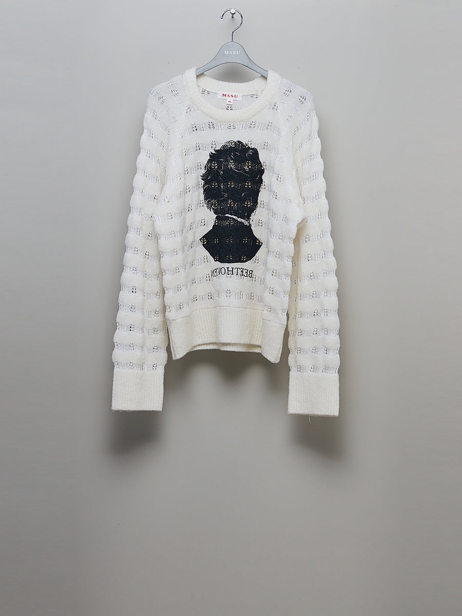 MASU(エムエーエスユー)のREVERSE BEETHOVEN SWEATER WHITEの通販