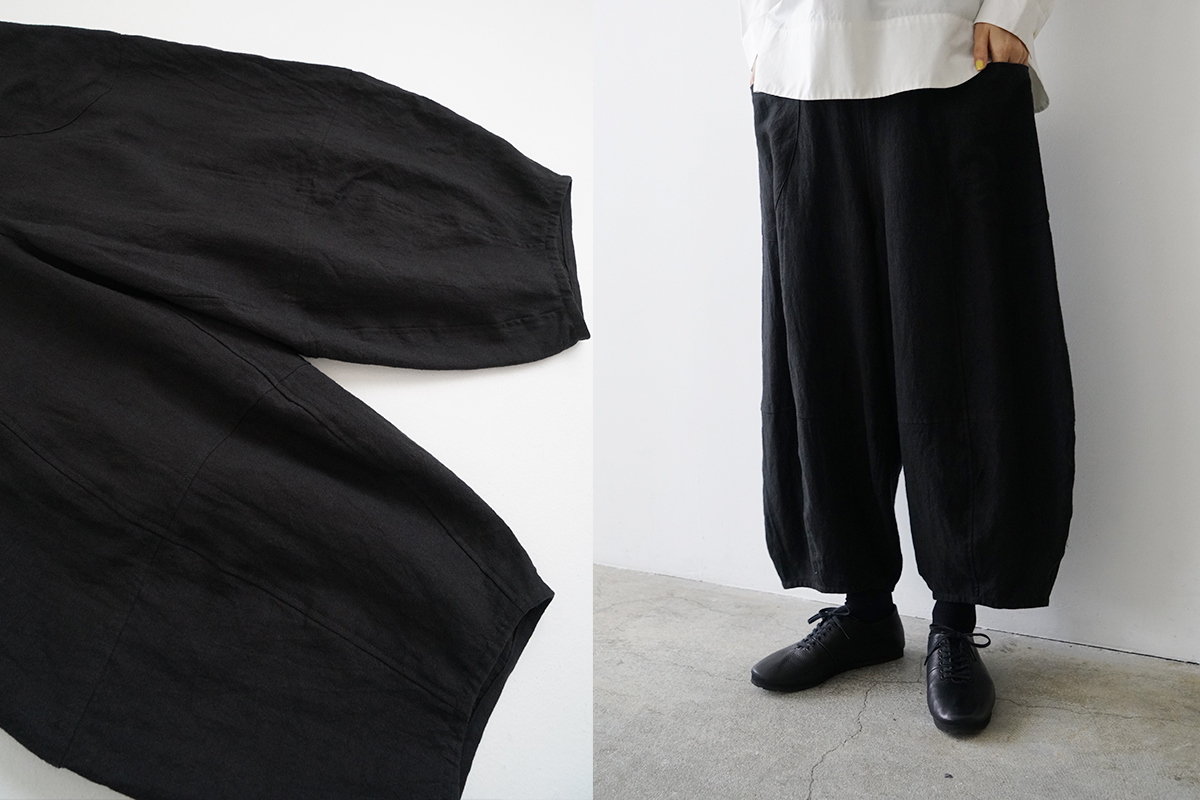 Mochi モチ sarouel pants[ma24-pt-02/black] サルエルパンツ