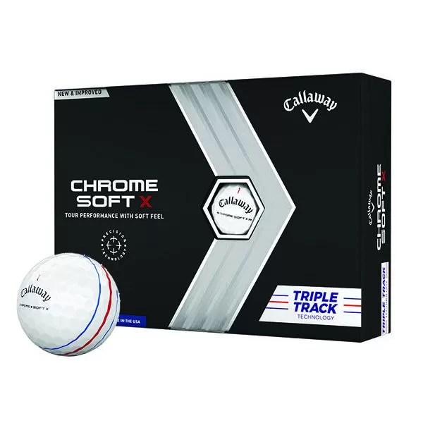 Callaway Chrome Soft X Logo Golf Balls with Triple Track | pargolf.com