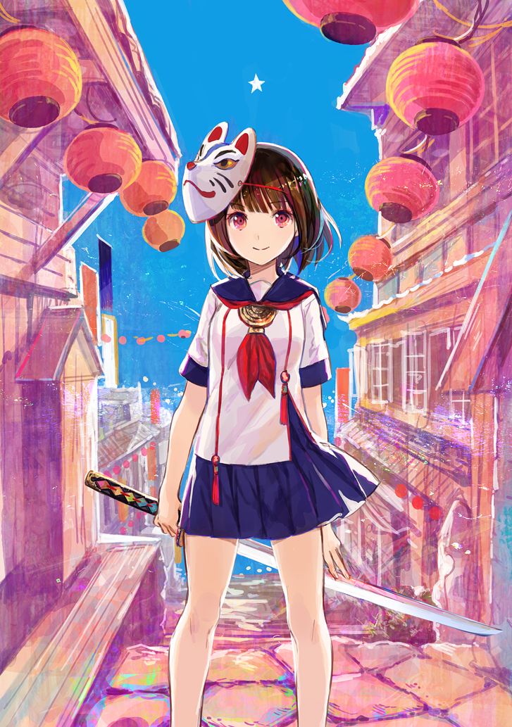 ライブペイントで描いた絵。九份をモチーフに。