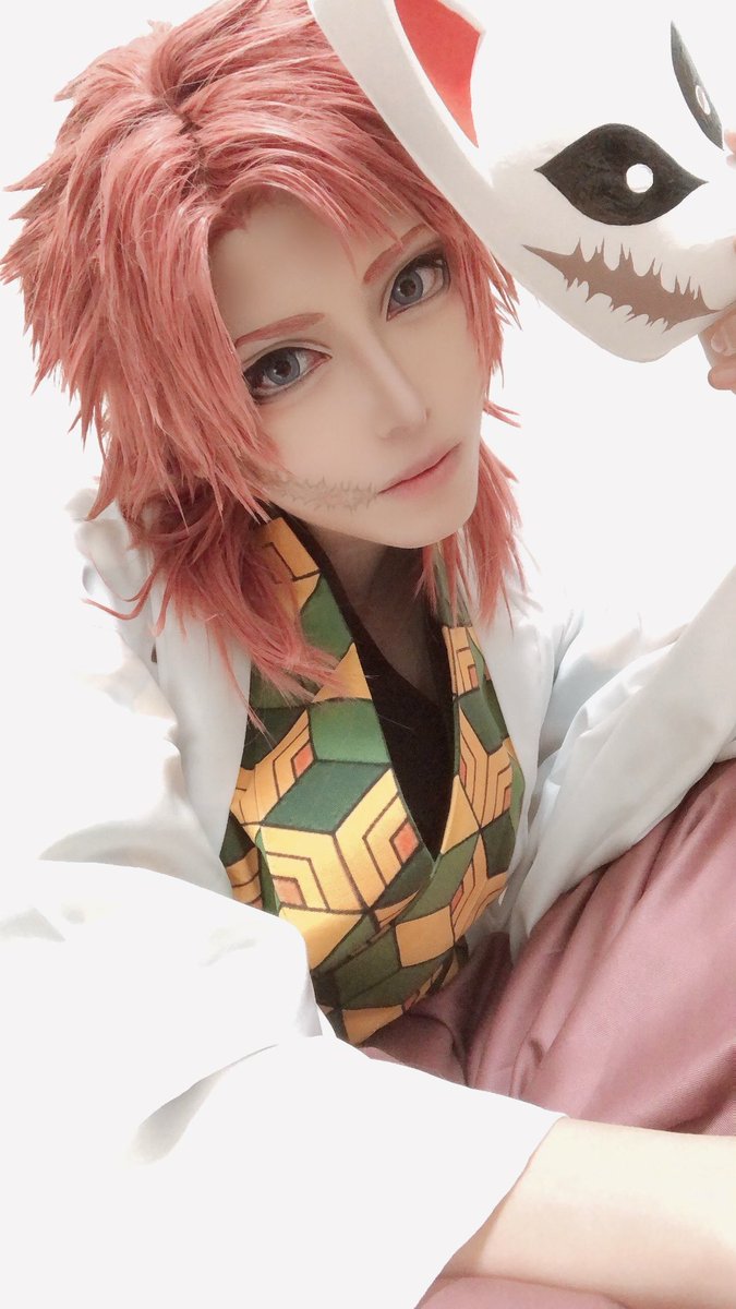 Cosplay／鬼滅の刃】 【錆兎】 お試し錆兎👹 メイクもバランスも難しい