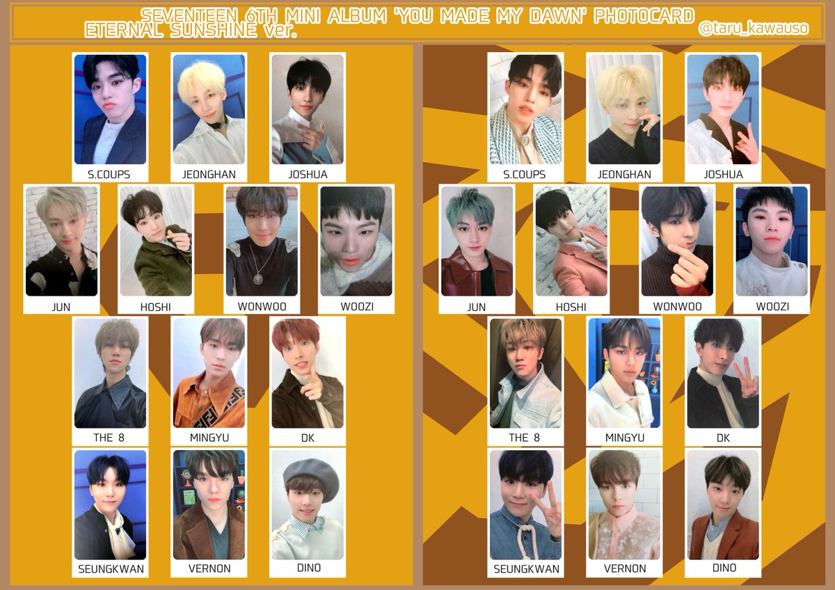 SEVENTEEN セブチ YOU MADE MY DAWN フォトカード トレカ一覧
